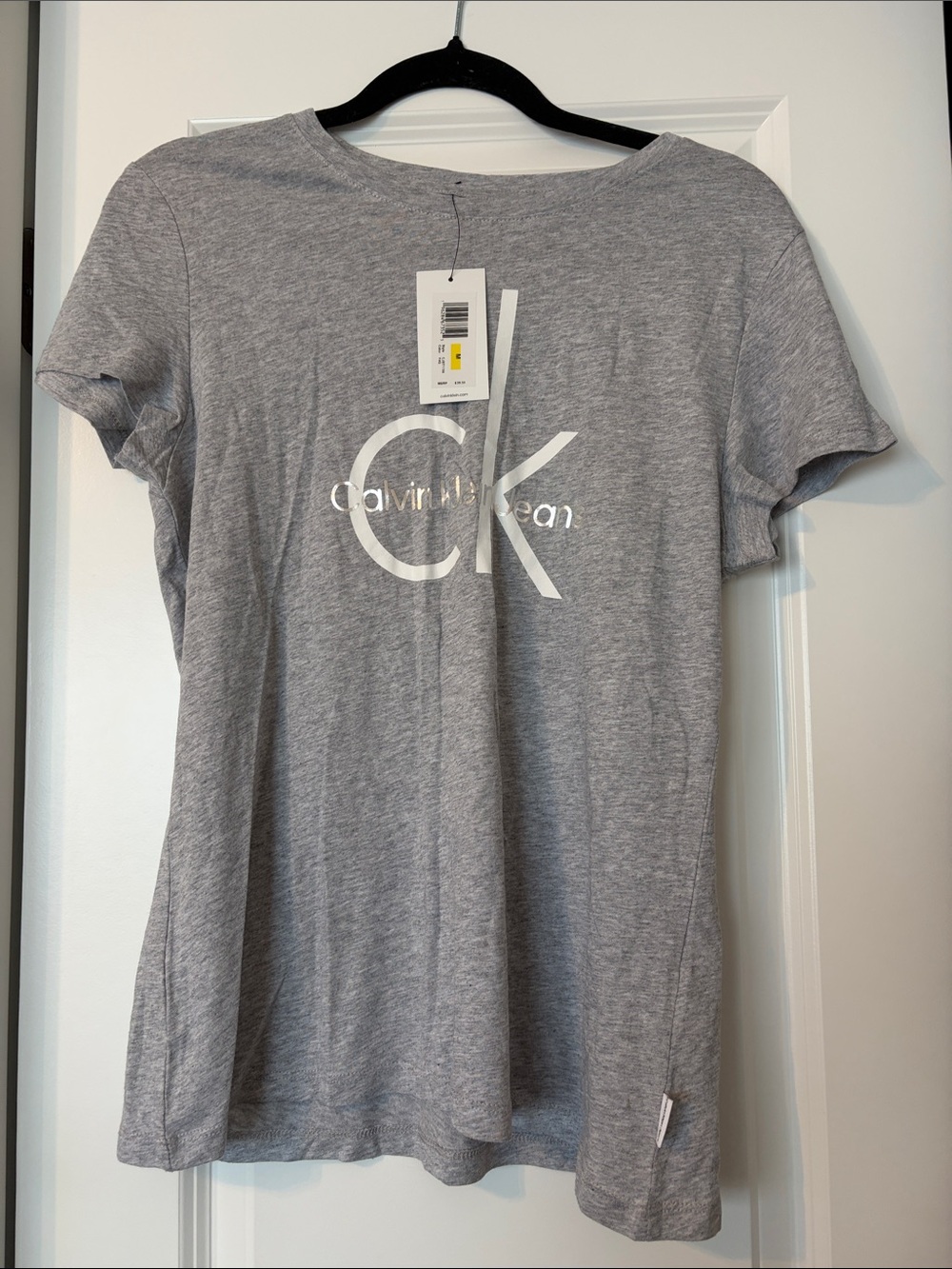 Calvin Klein Heather Gray Logo Short Sleeve Tee